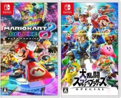 【 新品 】2本セットSwitch マリオカート8 DX 大乱闘 スマブラsp