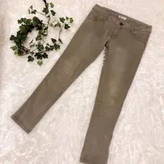MICHEL KLEIN PARIS 薄カーキスキニーデニム ストレッチ　40