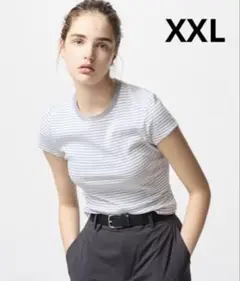 UNIQLO ミニT ボーダー グレー　XXL サイズ