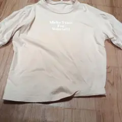 GU ベージュ 五分袖 Tシャツ L