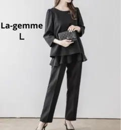 「La-gemme」 セットアップ L ブラック バックレースセットアップ