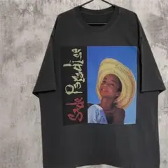 シャーデー Paradise ヴィンテージ加工　グラフィックTシャツ　ブラック