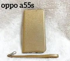 オッポoppo a55s 5g ケース 手帳型 マグネット式 ゴールド