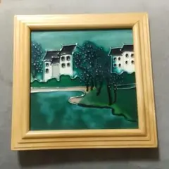 風景画風アート 木製フレーム付き