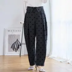 Deux Amour ワイドパンツ　カジュアルパンツ　フロッキー　ドット柄　新品