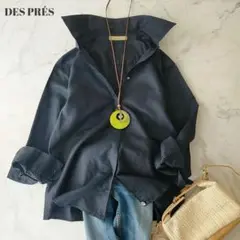 美品　デプレ　コットンリネンシャツ　ブラック