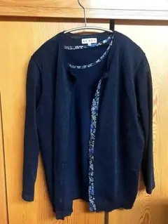 SCAPA フラワープリントインナー付きカーディガン 42