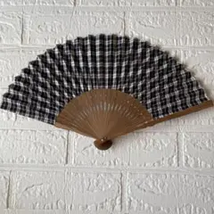 【新品】森本本店 扇子 チェック柄