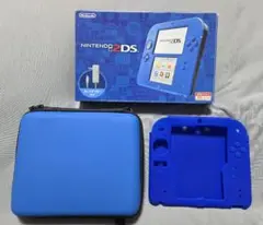 【本体美品】ニンテンドー2DS ブルー+フィルム貼付済+ケース+シリコンカバー