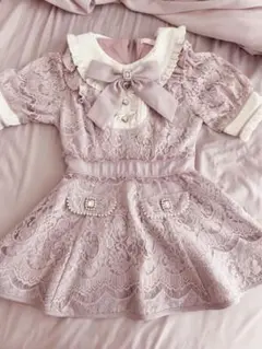 LIZLISA レースセットアップ 半袖 ピンク