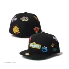 NEWERA ニューエラ59FIFTYセサミストリート オールオーバー ブラック