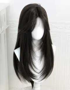 ダークブラウン ロングウィッグ