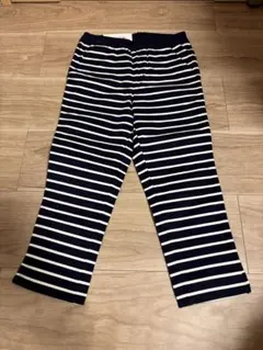 ⭐︎新品⭐︎ユニクロ イージークロップドパンツ ボーダー ブルー M 130cm