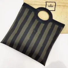 ✨A4収納可能✨FENDI トートバッグ 2way ペカン柄 レザー ストライプ