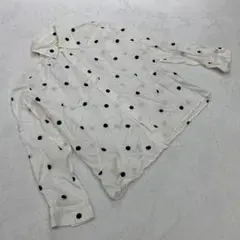 ASHISH シャツ ドット柄 シルク ホワイト ブラック 長袖 XS かわいい