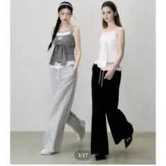 【新品】treaturself Double waist lace pants