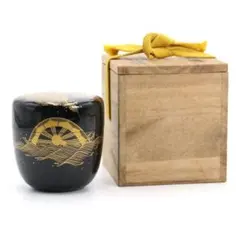 Ｎ５１９　棗　『塗師　哲山作』『溜塗』『遠山蒔絵』『中棗』　共箱　茶道具 Yahoo!オークション - 塗師祐哲（造）雲錦筏蒔絵 中棗 共箱