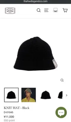 THE H.W.DOG&CO KNIT HAT Black
