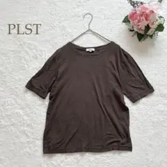 プラステ　半袖Tシャツ　ラウンドネック　シンプル　無地　綿100%
