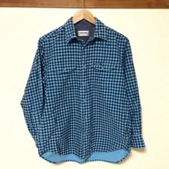 マックレガー　M'GREGOR 青黒チェックネルシャツ Mサイズ