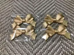 箸置き　ゴールド　リボン　金属製　まとめ売り　4点