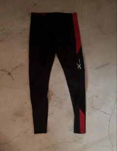 CWA スリムフィット レギンス M ブラック/レッド