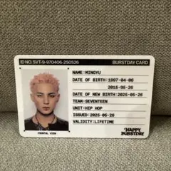SEVENTEEN ミンギュ HAPPYBURSTDAY IDカード