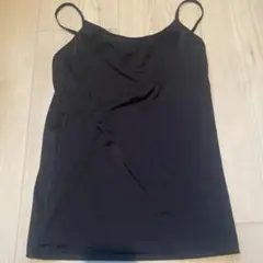 カップ付きキャミソール　ひんやりさらさら　Lサイズ　ブラック