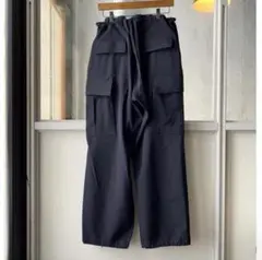 【破格】comoli ウールギャバドローストリングパンツ　サイズ2 COMOLI 20SS ウールギャバドローストリングパンツ navy 2