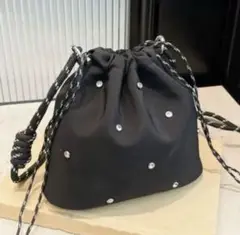 【新品未使用】ラインストーン付ドローストリングバッグ
