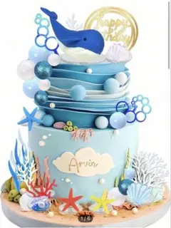 海洋テーマ ケーキトッパー クジラ
