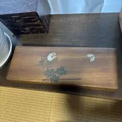木製 花柄 反物入れ