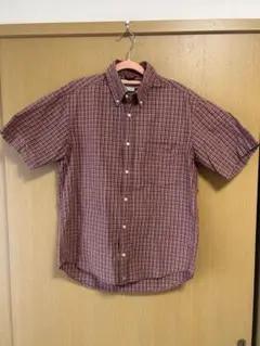 J.CREW 赤チェック 半袖シャツ チェックシャツ　モーリシャス製　半袖