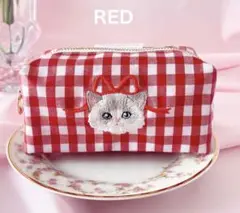 専用　ハンドメイド　刺繍巾着　刺繍ポーチ　猫　ラグドール　ミケ　茶トラ　ビーズ アニマル刺繍ポーチ M26-1957（BEツインキャット /BK