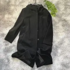 美品 UNTITLED ✨アンゴラ フーテッドコート ロングコート 黒 M