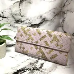 BOTTEGA パイソン イントレチャート ラウンドファスナー 長財布3370