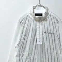MUNITALP ムニタルプ ゴルフ ストライプ ハーフジップシャツ 42(L)