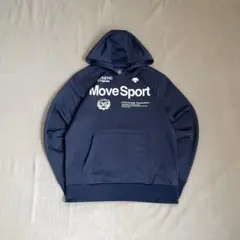 デサント　パーカー　DESCENTE ネイビー　L プリント　スポーツ　運動