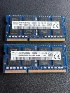 DDR3 PC3L-12800S 8GBx2枚 16GB ノートパソコンメモリ