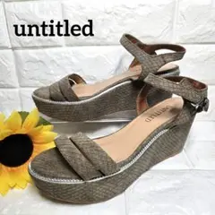 untitled✨サンダルオリーブグリーン　ウェッジソール ストラップ23.5
