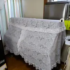 ホワイト花柄レースピアノカバー