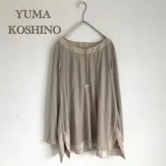 【YUMA KOSHINO】ハーフジップ　フェイクレザー　カットソー　トップス
