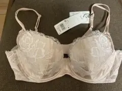 Yue シルクレースブラジャー ベージュピンク