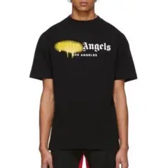 完売 Palm Angels スプレー ロゴ プリント Tシャツ黒 L