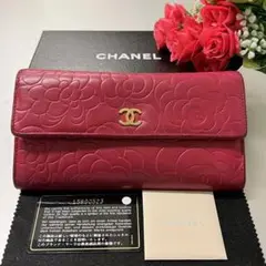 未使用に近い‼️ シャネル CHANEL カメリア 財布 長財布