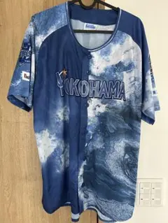 YOKOHAMA ユニフォーム 青 波模様