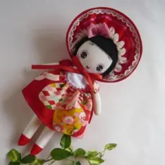 文化人形＊24㎝＊花柄＊正絹古布＊おかっぱさん