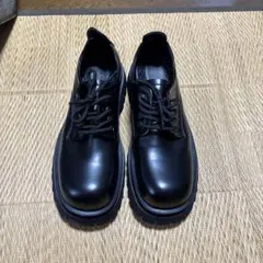 ブラック 厚底ドレスシューズ