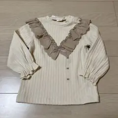 ベビー トップス 長袖 リボン フリル 新品 90
