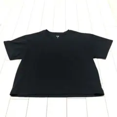 今だけ価格。ユニクロの黒の接触冷感のワイドカットソー